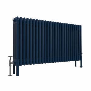 Bern 600 x 1190mm Sapphire Blue Four Column Horizontal Traditional Radiator