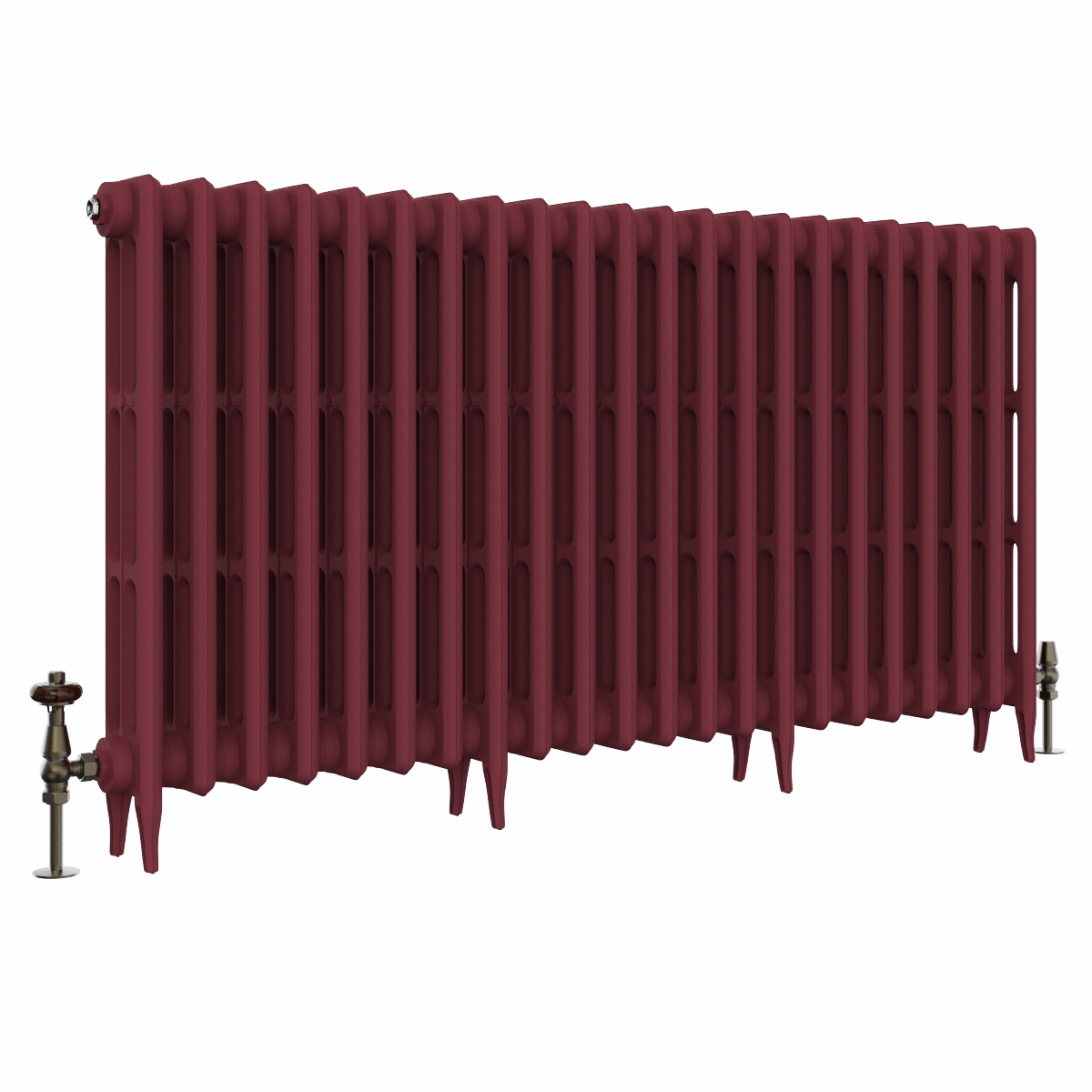 Classic  745 x 1398mm Farrow & Ball Eating Room Red Triple Column Cast Iron Radiator - 22 Sections