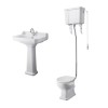 Wellington High Level Comfort Height Toilet and Basin Cloakroom Suite