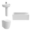 Cordoba Modern Bathroom Suite with Back to Wall Toilet and Essential Single Ended Bath - 1600 x 700mm - Front Bath Panel Included