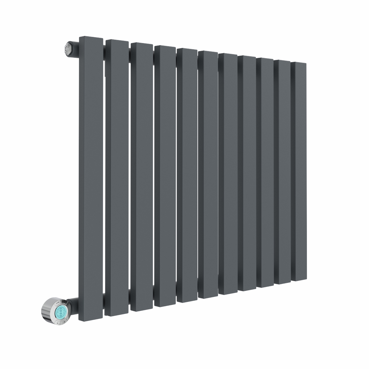 Lulea 600 x 760mm Anthracite Flat Panel Horizontal Wifi Electric Radiator - 800W