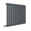 Lulea 600 x 760mm Anthracite Horizontal Flat Panel Wifi Electric Radiator - 800W