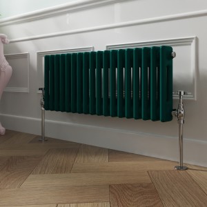 Bern 300 x 830mm Blue Green Double Horizontal Column Radiator