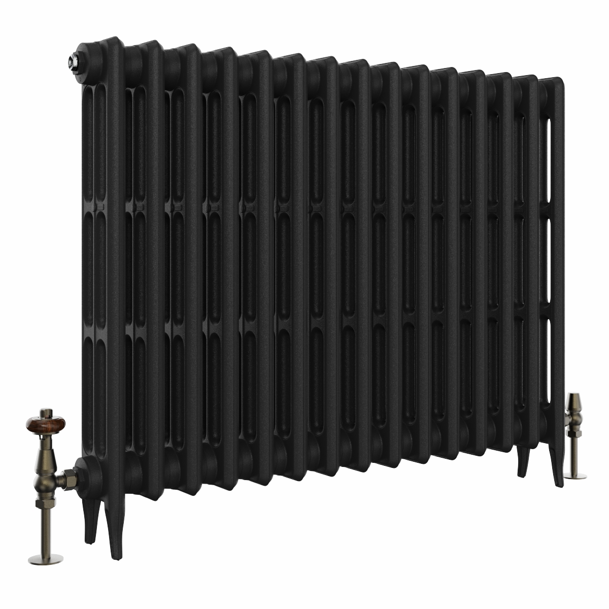 Classic 745 x 964mm Black Primered Finish Triple Column Cast Iron Radiator - 15 Sections