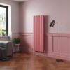 Norden 1600 x 591mm Rose Clair Pink Double Vertical Oval Column Designer Radiator