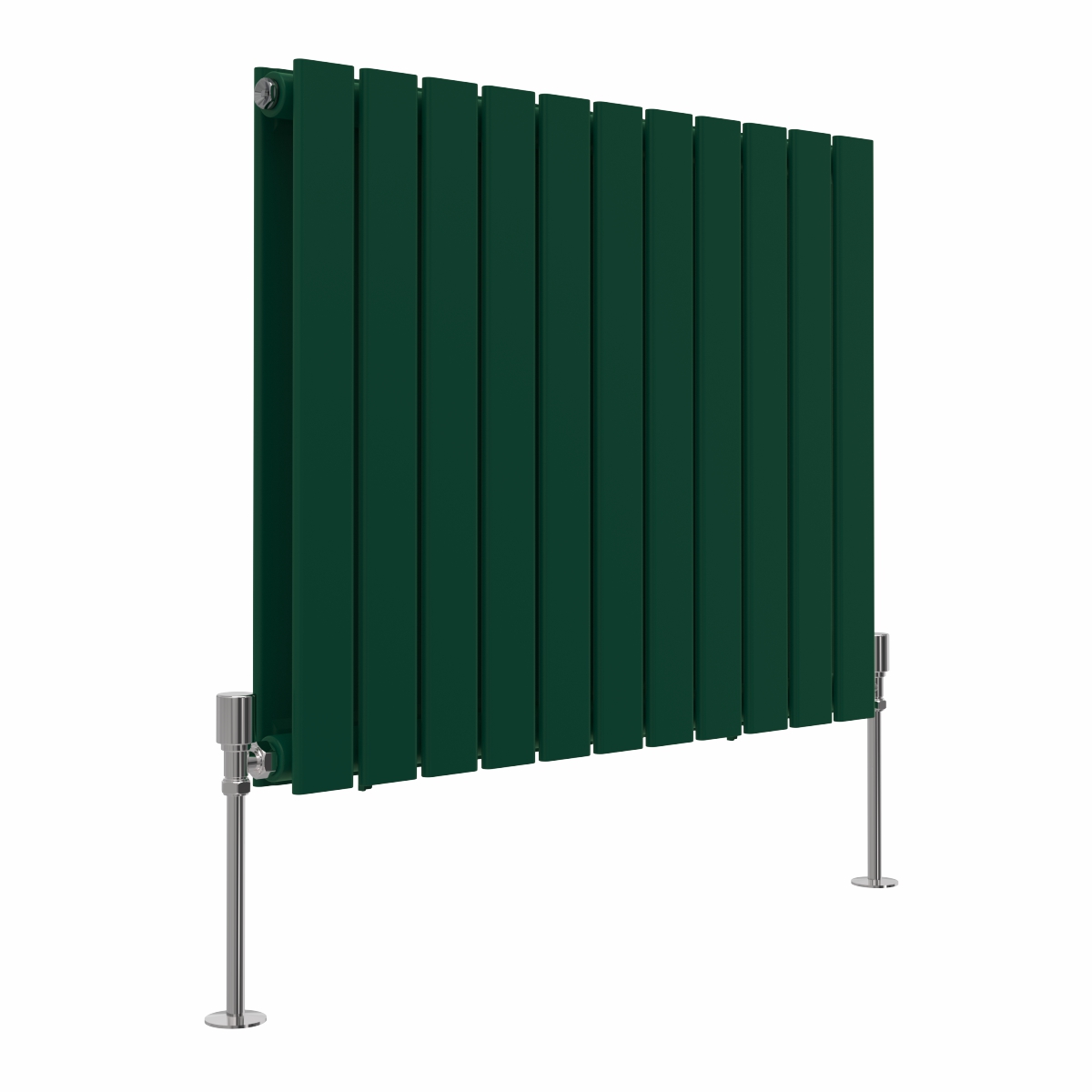Karlstad 600 x 750mm Moss Green Double Flat Panel Horizontal Designer Radiator