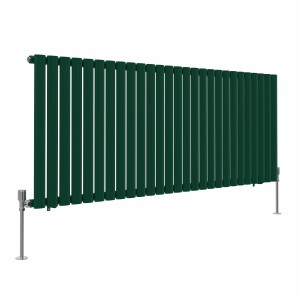 Norden Moss Green Oval Column Horizontal Designer Radiator - Choice of Size
