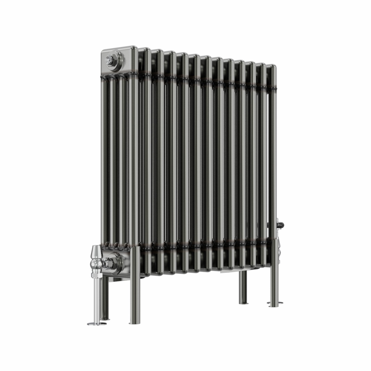 Bern 600 x 605mm Raw Metal Four Column Horizontal Traditional Radiator