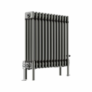 Bern 600 x 605mm Raw Metal Four Column Horizontal Traditional Radiator