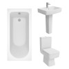 Boston Modern Bathroom Suite with Essential Single Ended Bath - Choice of Bath Size, Bath Panel and Toilet Type