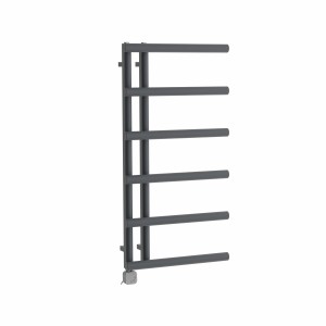 Alesund 988 x 500mm Grey Thermostatic Electric Designer Heated Towel Rail