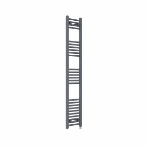 Bergen 1600 x 300mm Straight Anthracite Prefilled Electric Heated Towel Rail
