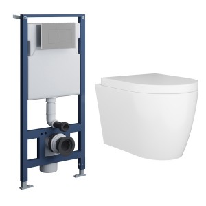 Cordoba Wall Hung Toilet with Soft Close Seat and Wall Mounting Frame