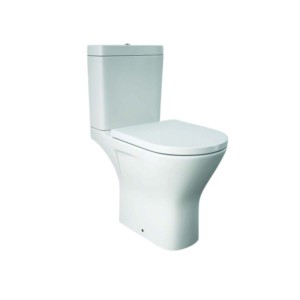 RAK Close Coupled Open Back to Wall Toilet Pan With Cistern & Soft Close Seat