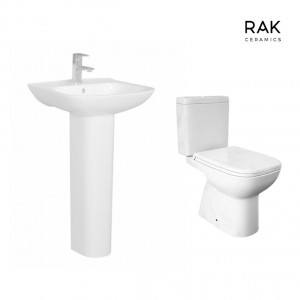 RAK-Origin Full Access Close Coupled Toilet & 520mm Basin Cloakroom Suite 