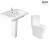 RAK-Resort Maxi Close Coupled Closed Back Rimless Toilet & 650mm Basin Cloakroom Suite