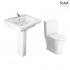 RAK-Resort Mini Close Coupled Closed Back Rimless Toilet & 550mm Basin Cloakroom Suite