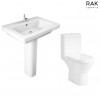 RAK-Resort Mini Close Coupled Open Back Rimless Toilet & 650mm Basin Cloakroom Suite