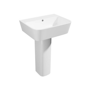 Cordoba Square 550mm 1 Tap-Hole Basin with Full Pedestal