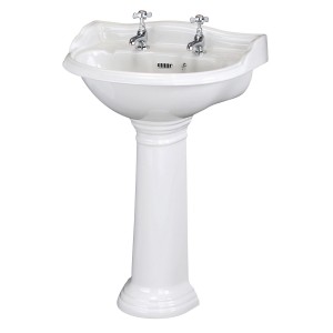 Dorchester 500mm 2 Tap-Hole Basin with Full Pedestal