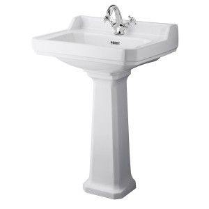 Wellington 600mm 1 Tap-Hole Basin with Full Pedestal