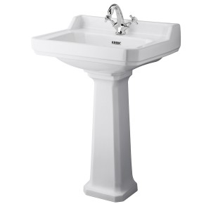 Wellington 560mm 1 Tap-Hole Basin with Full Pedestal