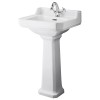 Wellington 500mm 1 Tap-Hole Basin with Full Pedestal