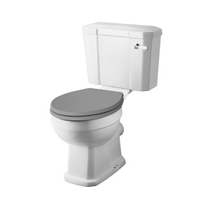Wellington Traditional Close Coupled Toilet with Grey Soft Close Seat