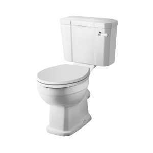 Wellington Traditional Comfort Height Close Coupled Toilet with White Soft Close Seat
