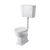Wellington Traditional Comfort Height Low Level Toilet with Flush Pipe Kit and White Soft Close Seat