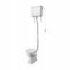 Wellington Traditional High Level Toilet with Flush Pipe Kit and White Soft Close Seat