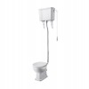 Wellington Traditional Comfort Height High Level Toilet with Flush Pipe Kit and White Soft Close Seat