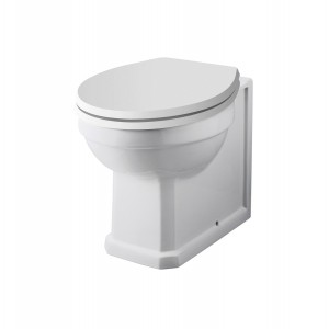 Wellington Traditional Comfort Height Back to Wall Toilet with White Soft Close Seat