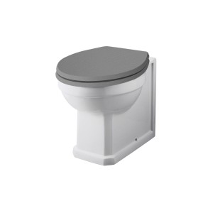 Wellington Traditional Comfort Height Back to Wall Toilet with Grey Soft Close Seat