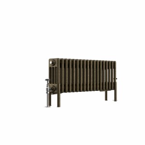 Bern 300 x 830mm Black Gold Four Column Horizontal Traditional Radiator