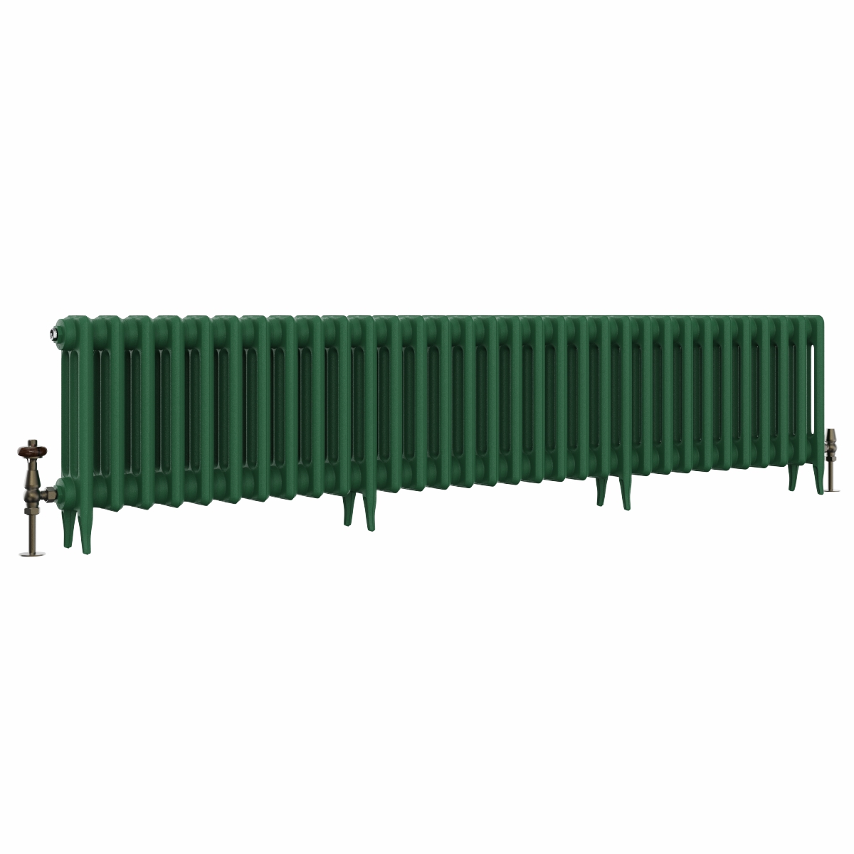 Classic  450 x 2018mm Farrow & Ball Duck Green Triple Column Cast Iron Radiator - 32 Sections