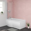 Feel 600 Modern Bathroom Suite with P-Shape Shower Bath - Left Hand - 1500mm