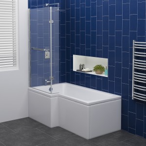 Live Shower Bath Right Hand -1700x850x700 with Panels and Screen