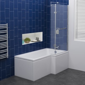 Live Shower Bath Right Hand -1500x850x700 with Panel and Screen