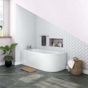 Yang Luxury J-shape 1700 x 750mm Left Hand Bath with Bath Panel