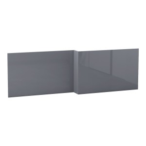 Aquariss L Shape Shower Bath Front Panel - Gloss Grey - 850mm 
