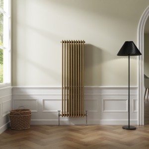 Bern 1500 x 470mm Metallic Gold Triple Vertical Column Radiator