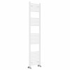 Fjord 1800 x 400mm Curved White Heated Towel Rail