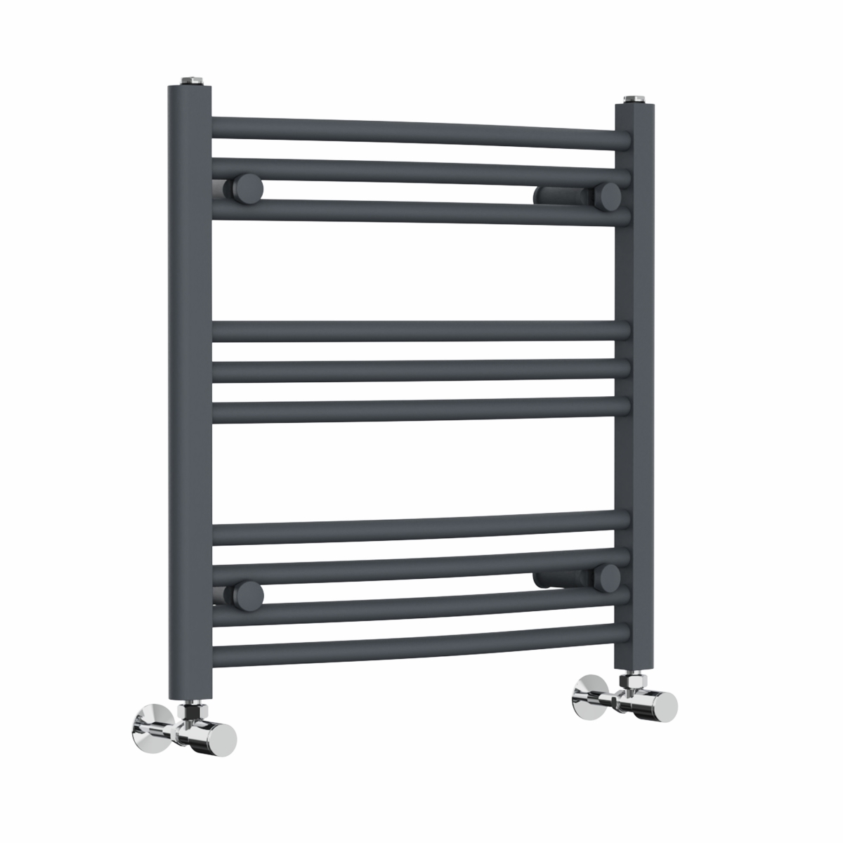 Fjord 600 x 600mm Curved Anthracite Heated Towel Rail