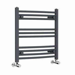 Fjord 600 x 600mm Curved Anthracite Heated Towel Rail