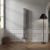 Bern 1800 x 200mm Black Silver Triple Column Vertical Traditional Radiator
