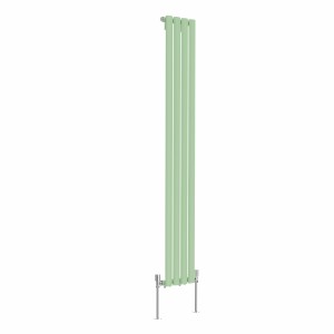 Norden 1600 x 237mm Pastel Green Single Oval Column Vertical Designer Radiator