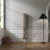Bern 1500 x 200mm Black Gold Triple Column Vertical Traditional Radiator