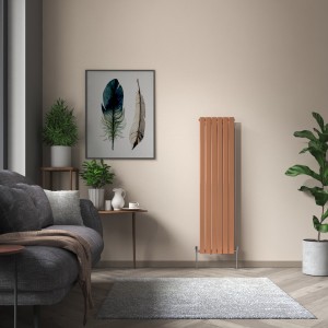 Karlstad 1600 x 410mm Metallic Bronze Single Flat Panel Vertical Designer Radiator