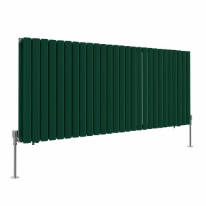 Norden 600 x 1594mm Moss Green Double Oval Column Horizontal Designer Radiator